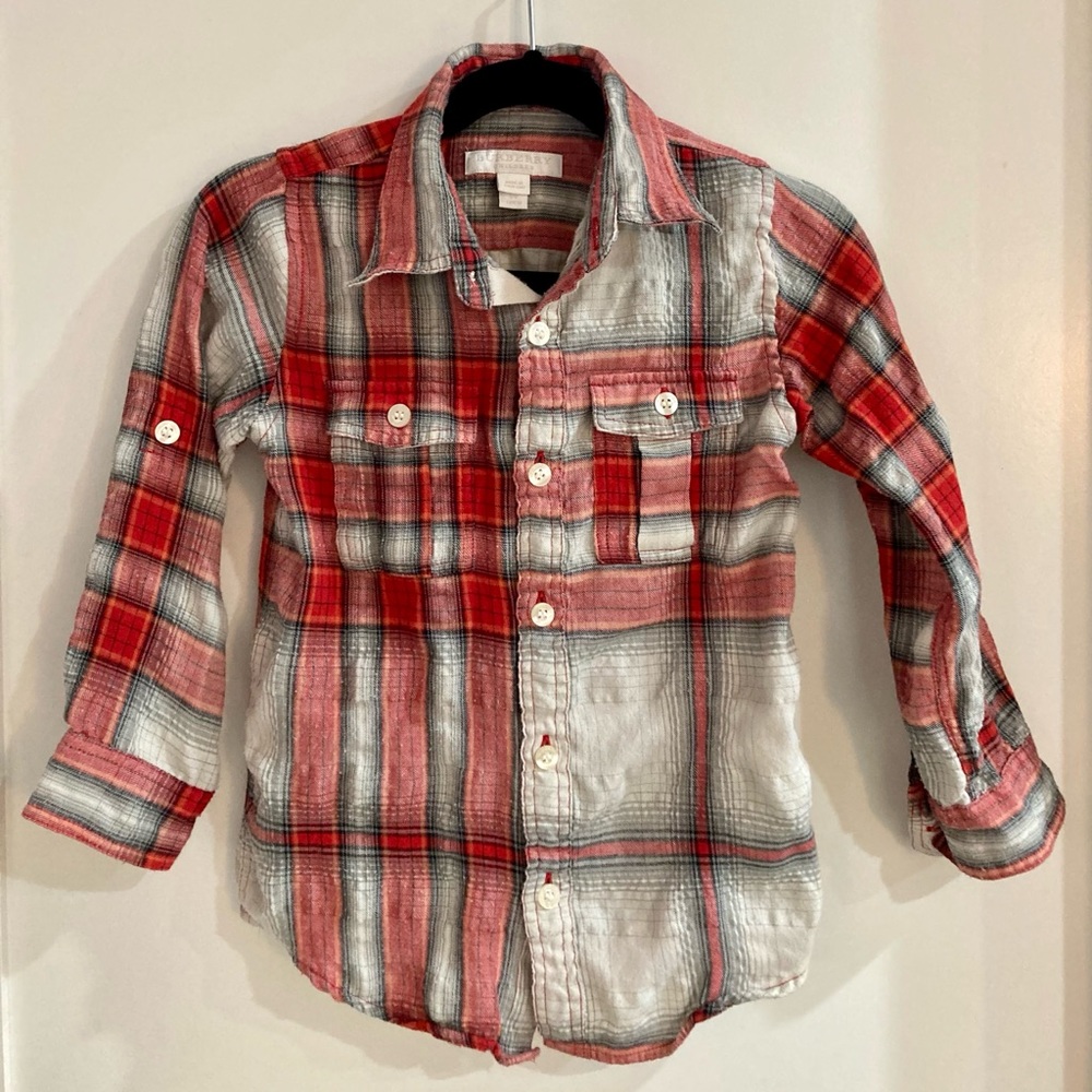 BURBERRY Sz 5 Boys Flannel - Good Used Condition